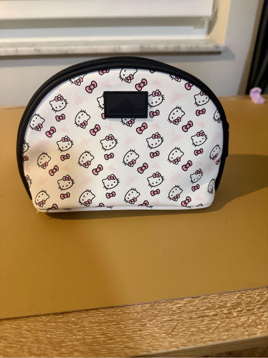 Hello Kitty Printed Cosmetic Pouch - White & Pink
